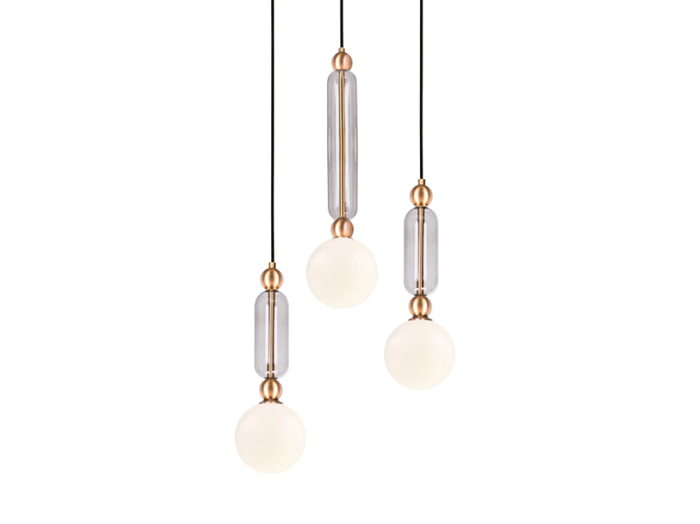 CASE CLUSTER 3 - LED brass and glass pendant lamp _ Marc Wood Studio